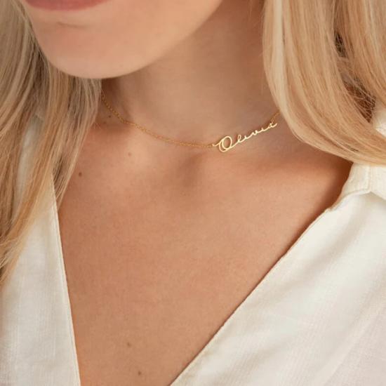 Sideway Personalized Choker Necklace/