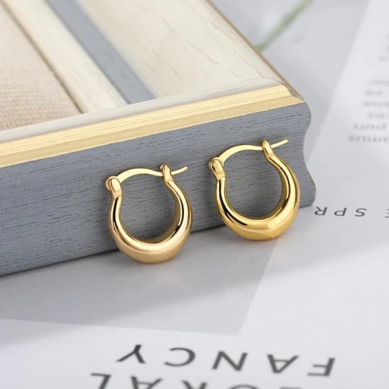 Round Boom Hoop Earrings