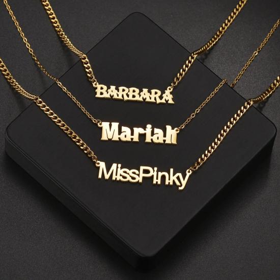 Personalized Thick Chain Pendant Choker Necklace/