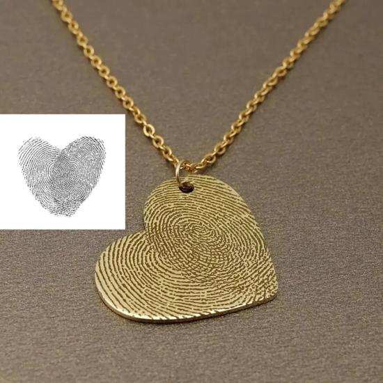 Personalized Fingerprint Memory Necklace