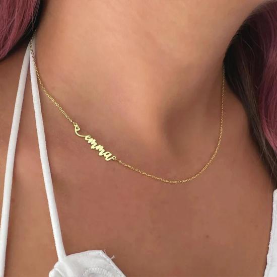 Sideway Personalized Choker Necklace