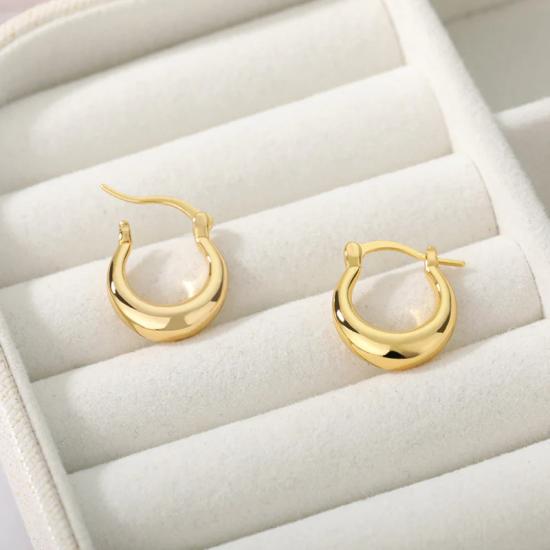 Round Boom Hoop Earrings/