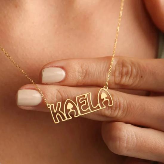 Custom Hollow Name Necklace/