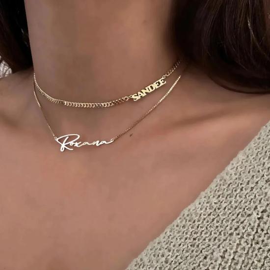 Custom Name Cuban Chain Choker Necklace