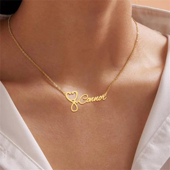 Dainty Custom Name Stethoscope Necklace/