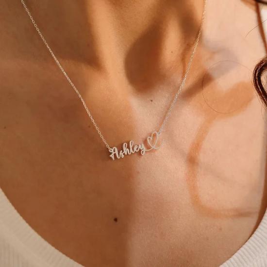  Personalized Heart Name Necklace/