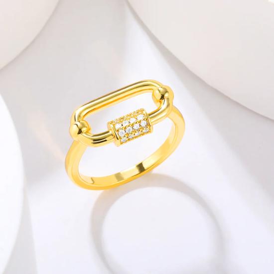 Minimalist Return Type Circle Adjustable Zircon Ring/