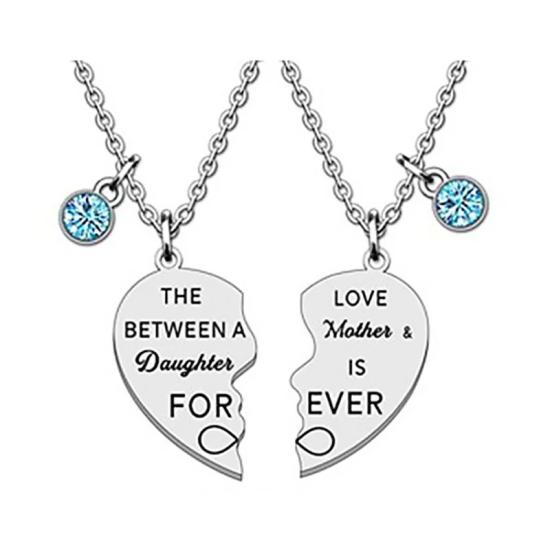 2 Pcs BBF Mother Daughter Necklace Set   