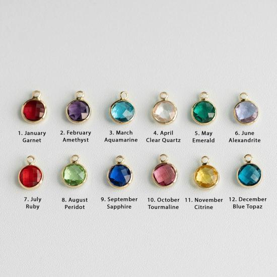 Personalized Mothers Day Gift with Kids Names Child Birthstone Charms/