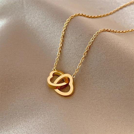 Gold Two Hearts Forever Necklace/