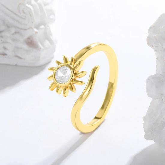 Zircon Sun Open Adjustable Jewelry Ring