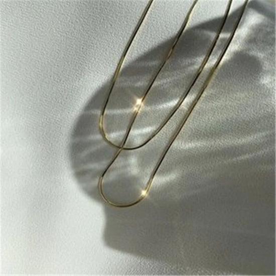 14K Gold Filled Herringbone Choker Necklace