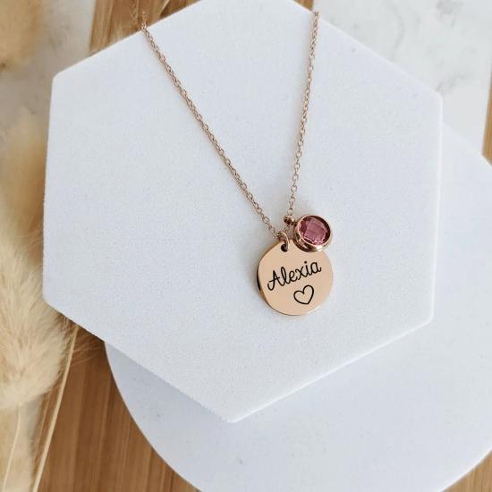 Personalized Name With Birthstone Necklace/