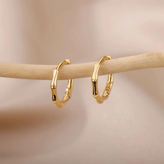 Bamboo Joint Hoop Earrings