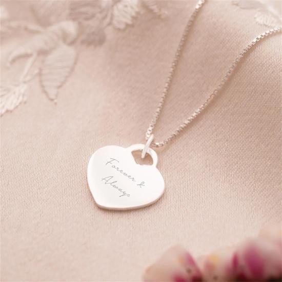 Heart Charm Personalised Message Necklace