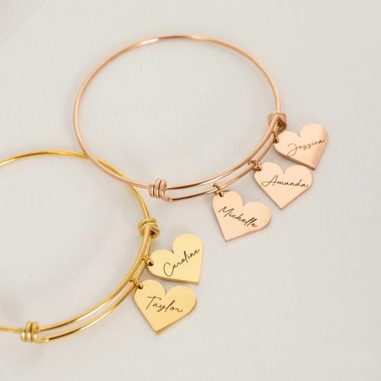 Personalized Family Names Hearts Bracelet