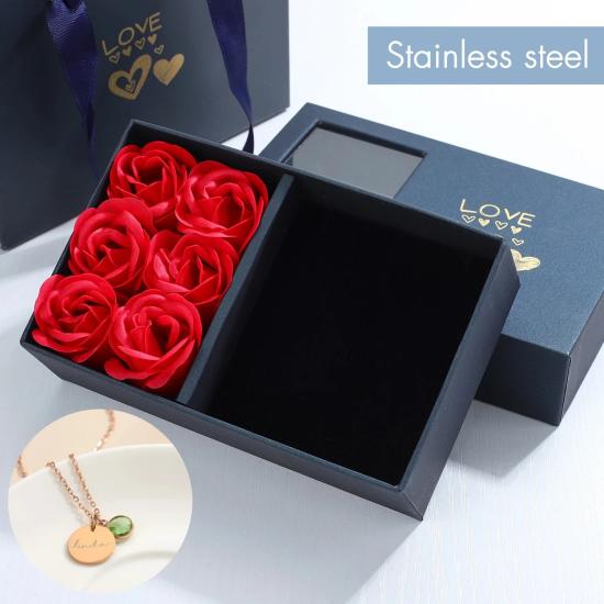 Initial Birthstone Rose Flower Box/