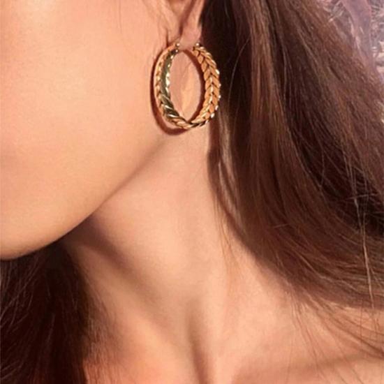 Gold Color Stainless Steel Hoop Earrings