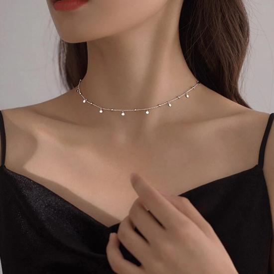 Silver choker necklace