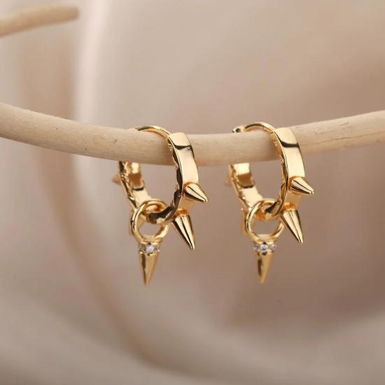 Zircon Hoop Punk Earrings with Studs