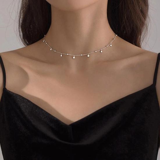 Silver choker necklace