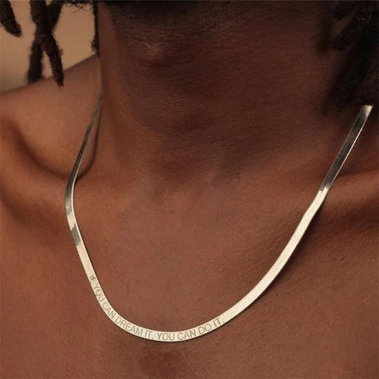 Snake Chain Necklace Custom Name Herringbone Necklace/