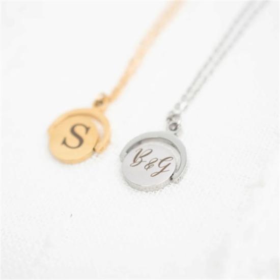 Round Spinner Personalised Name Necklace/