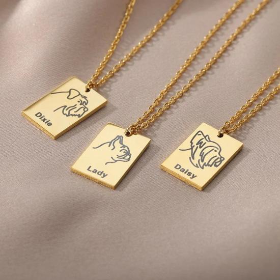 Custom Pet Dog Name Necklaces/