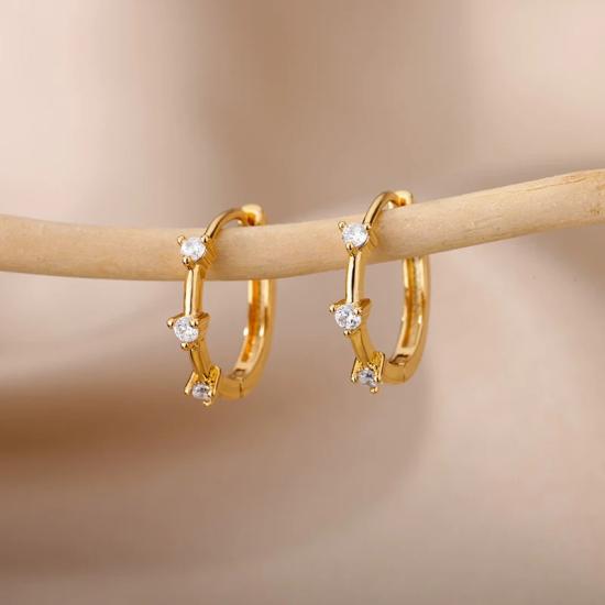 Zircon Hoop Earrings/