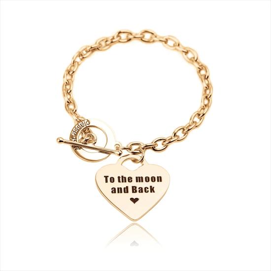 Personalised Heart Charm Promise Bracelet