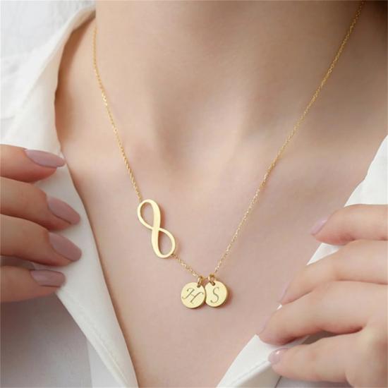 Personalized Infinity with 2 Initials Necklace/