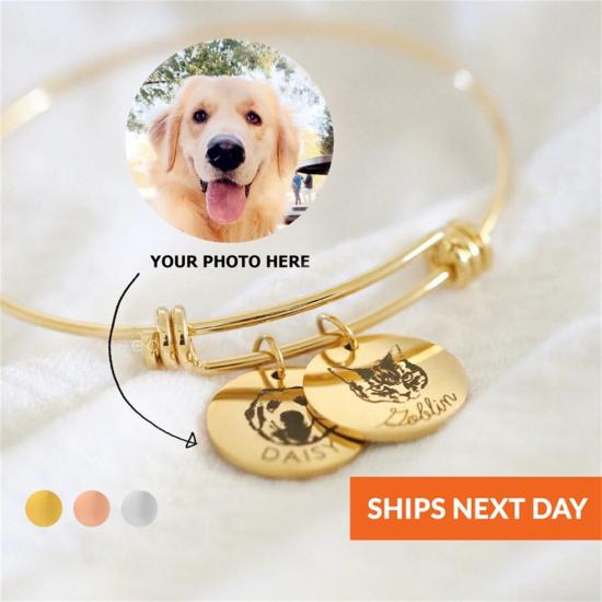 Personalized Pet Photo Disc Bracelet/