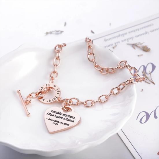 Personalised Heart Charm Promise Bracelet/