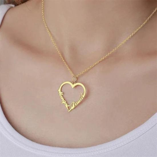 Dainty Personalized Heart Name Necklace/