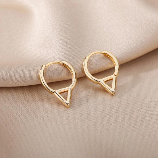 Gold Futuristic Hoop Earrings/