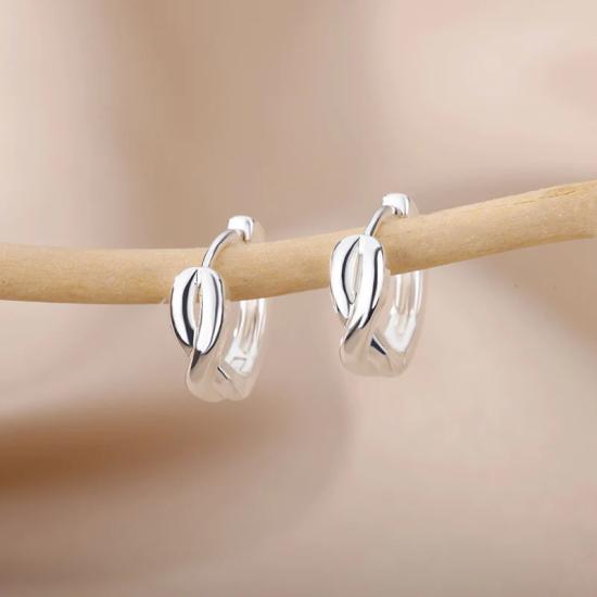 Knot Gold Silver Futuristic Hoop Earrings