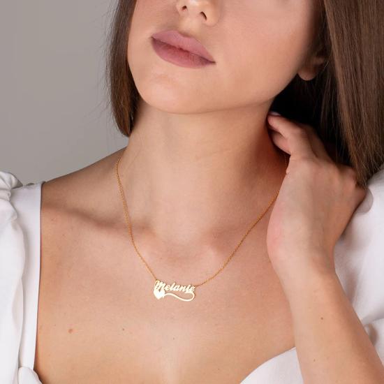 Personalized Choker Heart and Name Necklace/