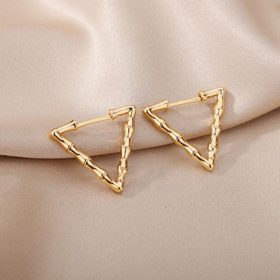 Triangle Bamboo Hoop Earrings