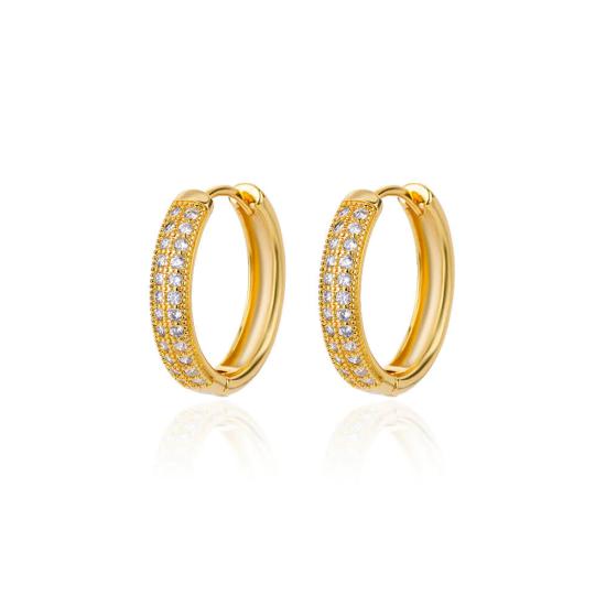 Cute Round Zircon Hoop Earrings for Women