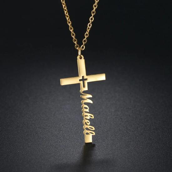 Customized Name With Cross Necklace