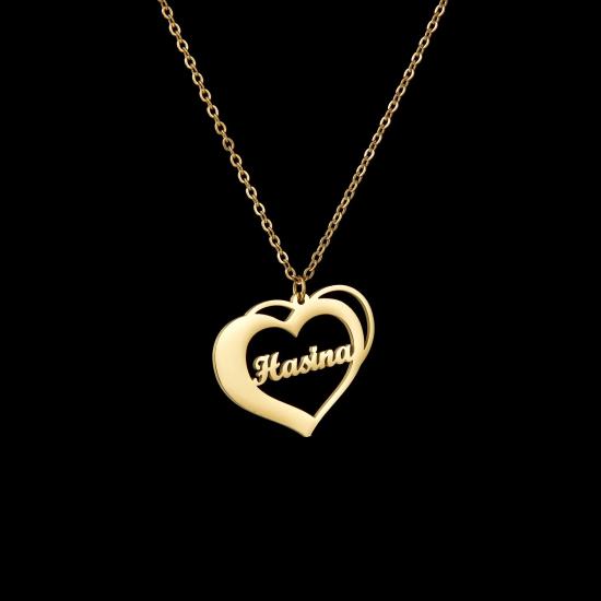 Customized Name Heart and Shade Necklace/