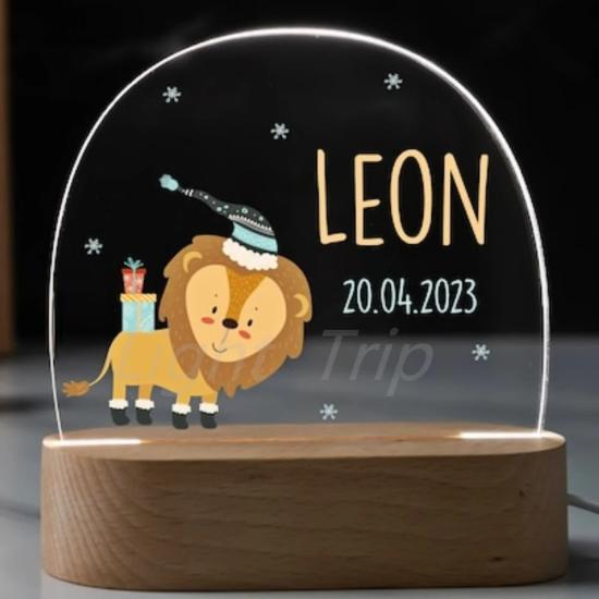 Personalized Lion Baby Name Night Lamp/