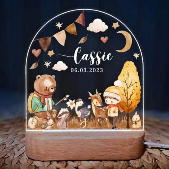  Personalized Autumn Friends Baby Night Light/