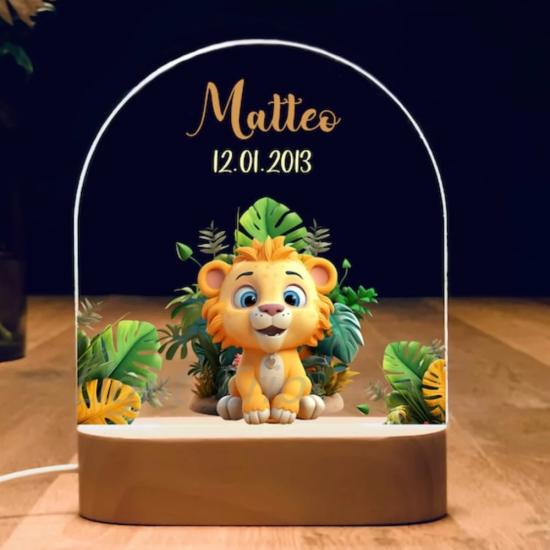 Custom Funny Lion Baby Name Night Light 