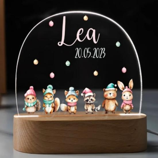 Custom Christmas Friends Baby Name Night Light   