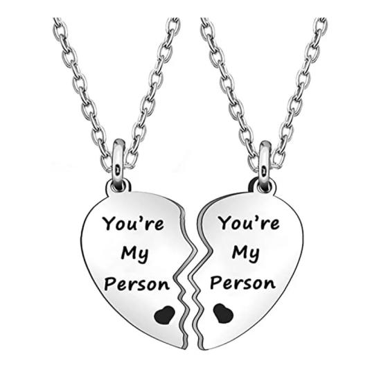 2 Pcs BBF You’re My Person Necklace Set  