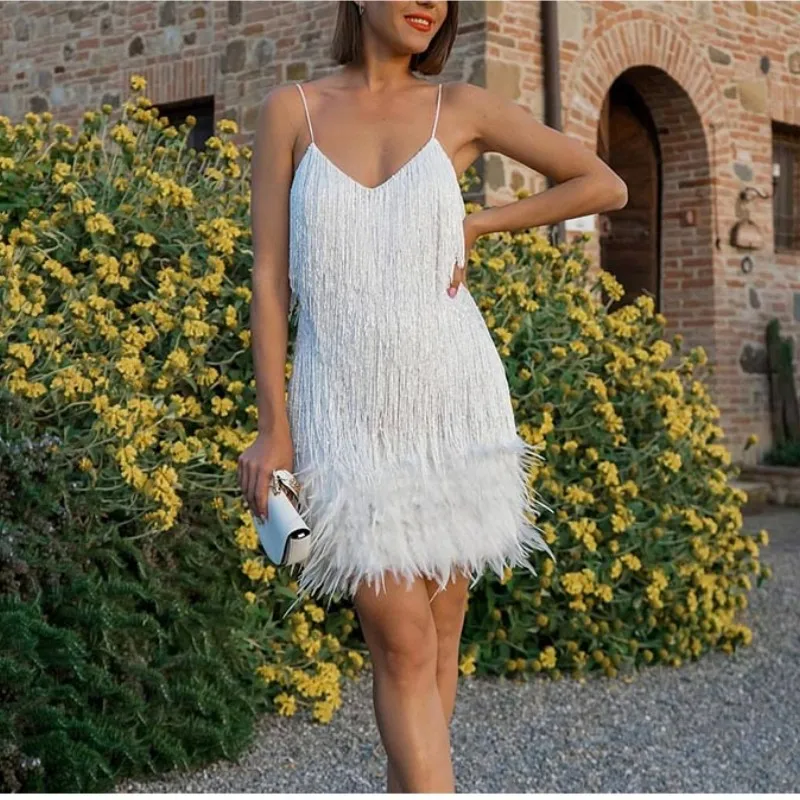 White%20Tassel%20Sequins%20Feather%20Mini%20Dress%20%20%20-